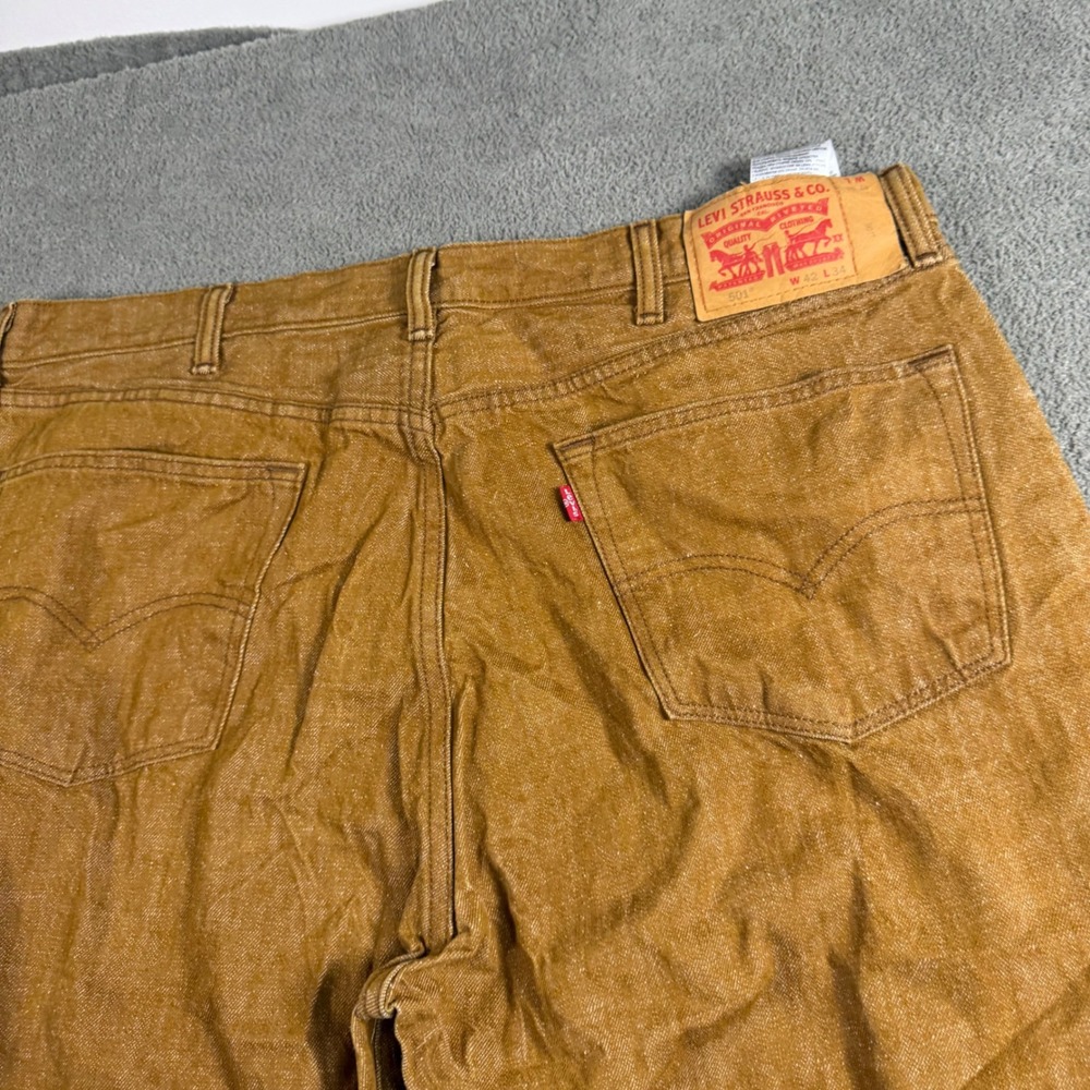 Levis 501 Original White Oak Cone Denim Jeans Brown W42 L34 Button Fly 501-2309